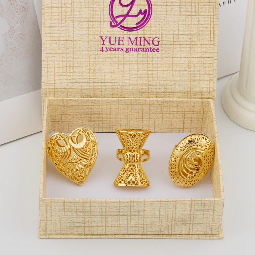 YM Italian Plated Flower Jewelry Set Adjustable Ring 9