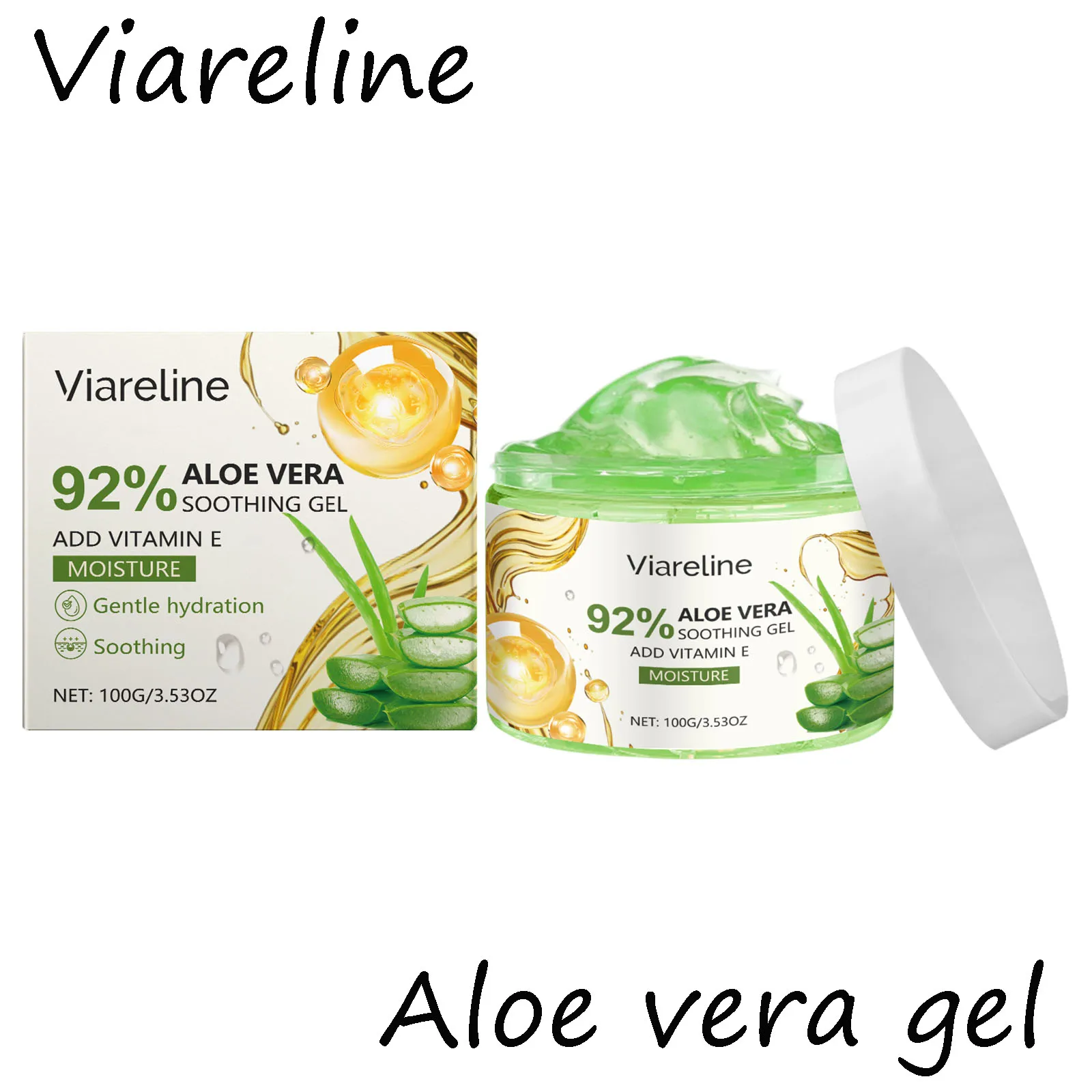 

Viareline Aloe Vera Facial Care Gel Lasting Moisturizing Relief Discomfort Smoothing Repair Sunburn Soothing Red Aloe Vera Gel