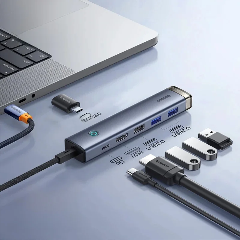Baseus USB C Hub to HDMI 4K 30Hz USB 3.0 Type C 5Gbps Hub PD 100W Fast Charging Single Display Hub for Win MacBook Pro USB Hub