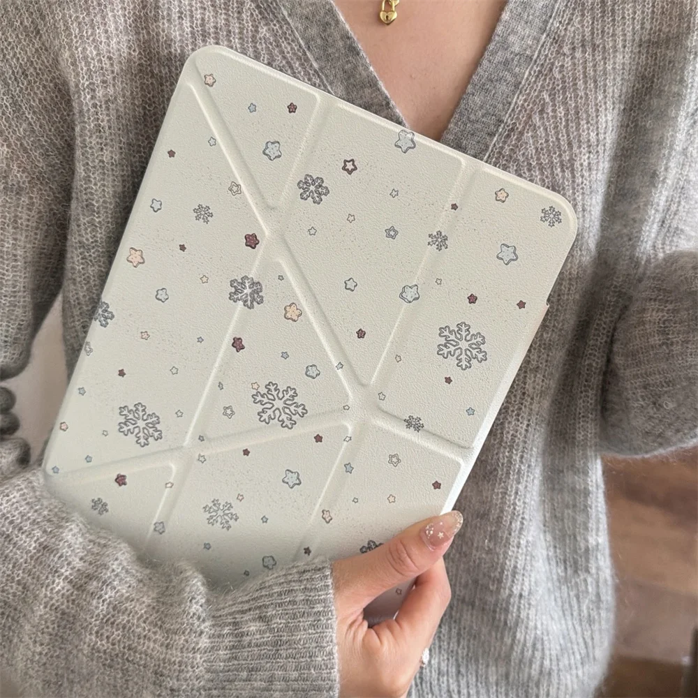 

Cute Snowflakes Cases For Air 4 5 6 7 11inch iPad Pro 2024 11 13 inch iPad 7 8 9 10.2 iPad 10th 11th Air 3 10.5 iPad 5 6 mini 6