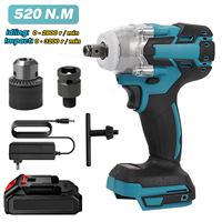 520N.m Cordless Electric Impact Wrench Brushless Electric Wrench Hand Drill Socket Power Tool For Makita 18V Battery