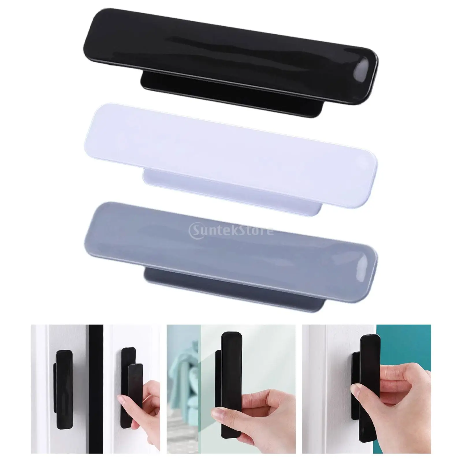 

2x Cabinet Drawer Handles Instant Pull for Wardrobe Sliding Shower Door Window Door Push Pull Helper Stick On Handle