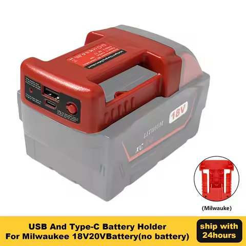 Battery Adapter for Milwaukee 18V Battery Adaptor with USB Charger &amp; Type-C PD Power Source Charger for Milwaukee 18V Battery