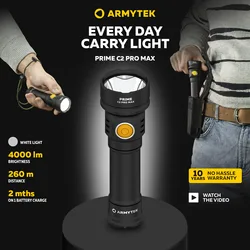 LED Flashlight NEW Armytek Prime C2 Pro MAX 4000 / 3720 Lumens Rechargeable EDC (F08601W / F08601С)