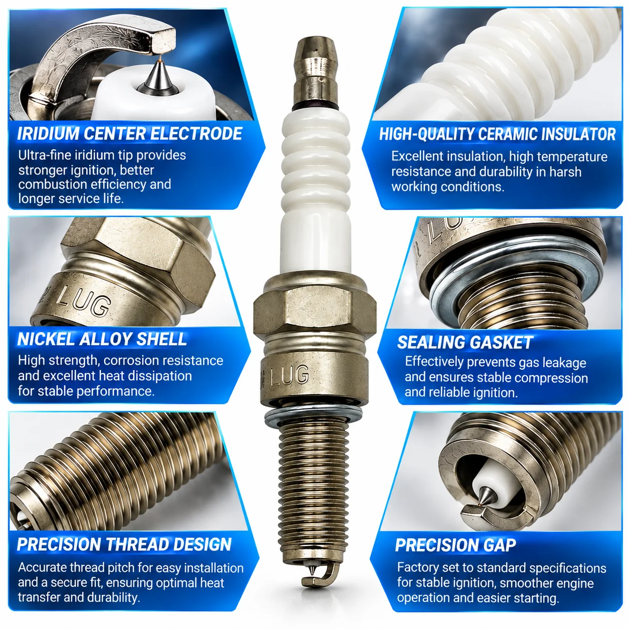 Premium Iridium Spark Plug CR8EIX Suitable for Yamaha FJR1300 YZ250F WR250F Honda CB500 KTM Aprilia Kawasaki  Motorcycle Models