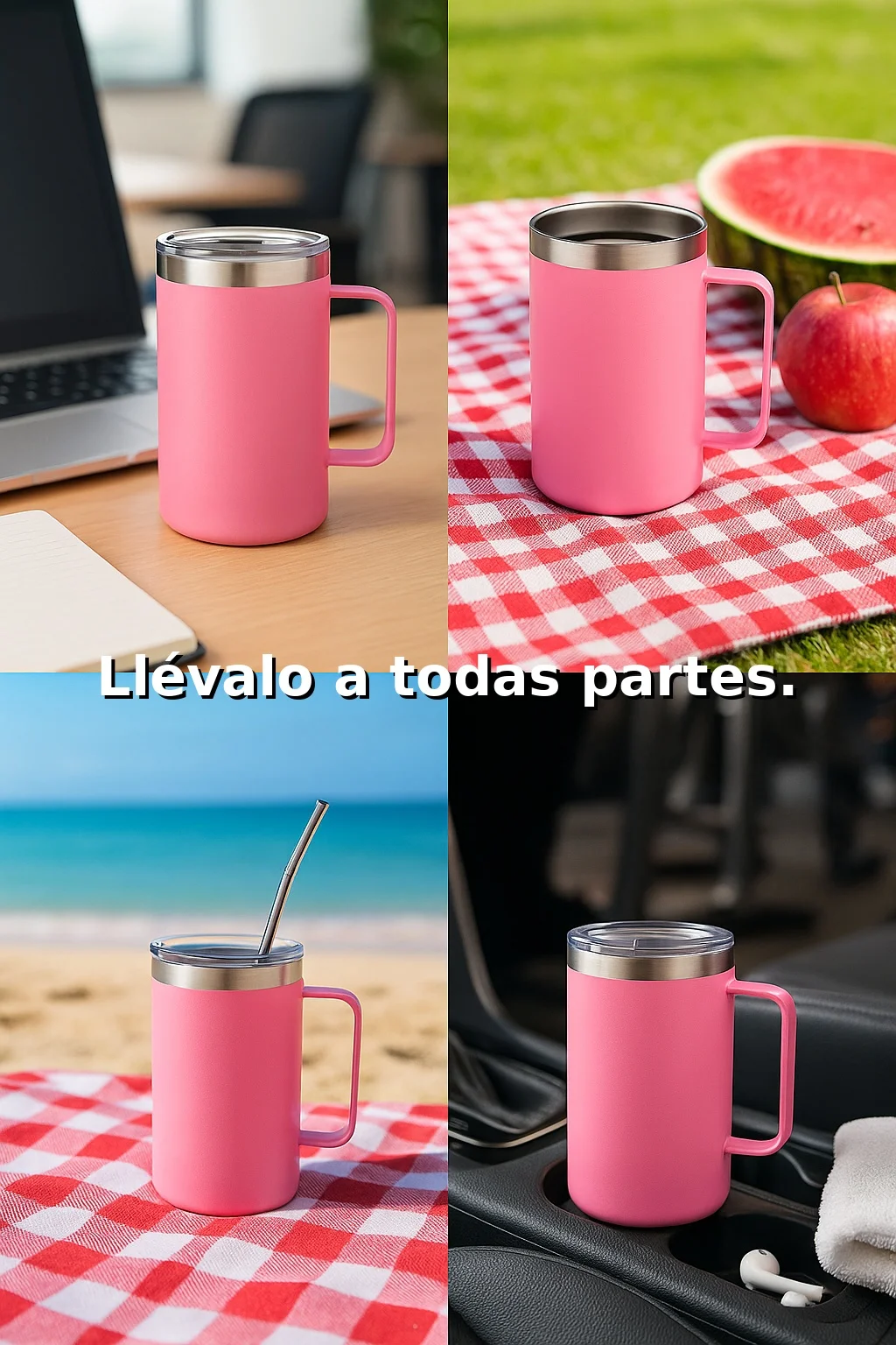 كوب حراري 600 مل، Kta-83، جدار مزدوج من الفولاذ المقاوم للصدأ مع مقبض مريح وغطاء محكم للانسكاب، مثالي للقهوة والشاي أو الماء أو العصير، محمول وخفيف الوزن، في 17 لونًا مختلفًا للنساء والرجال #4