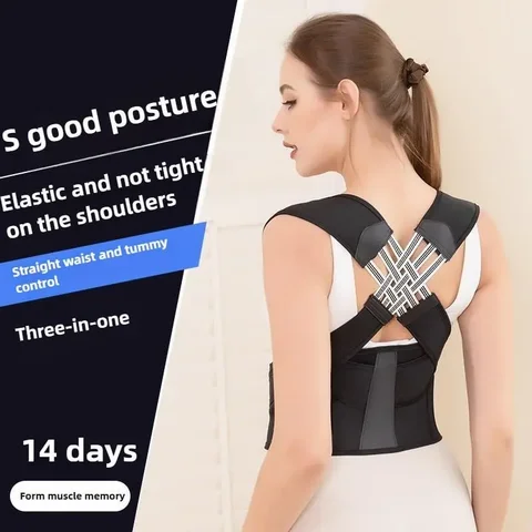 Posture Corrector Back Brace Adjustable X‑Shape Back Support Belt Breathable Spine Correction Shoulder Posture Correction Belt For Men Women Office Home Daily Use