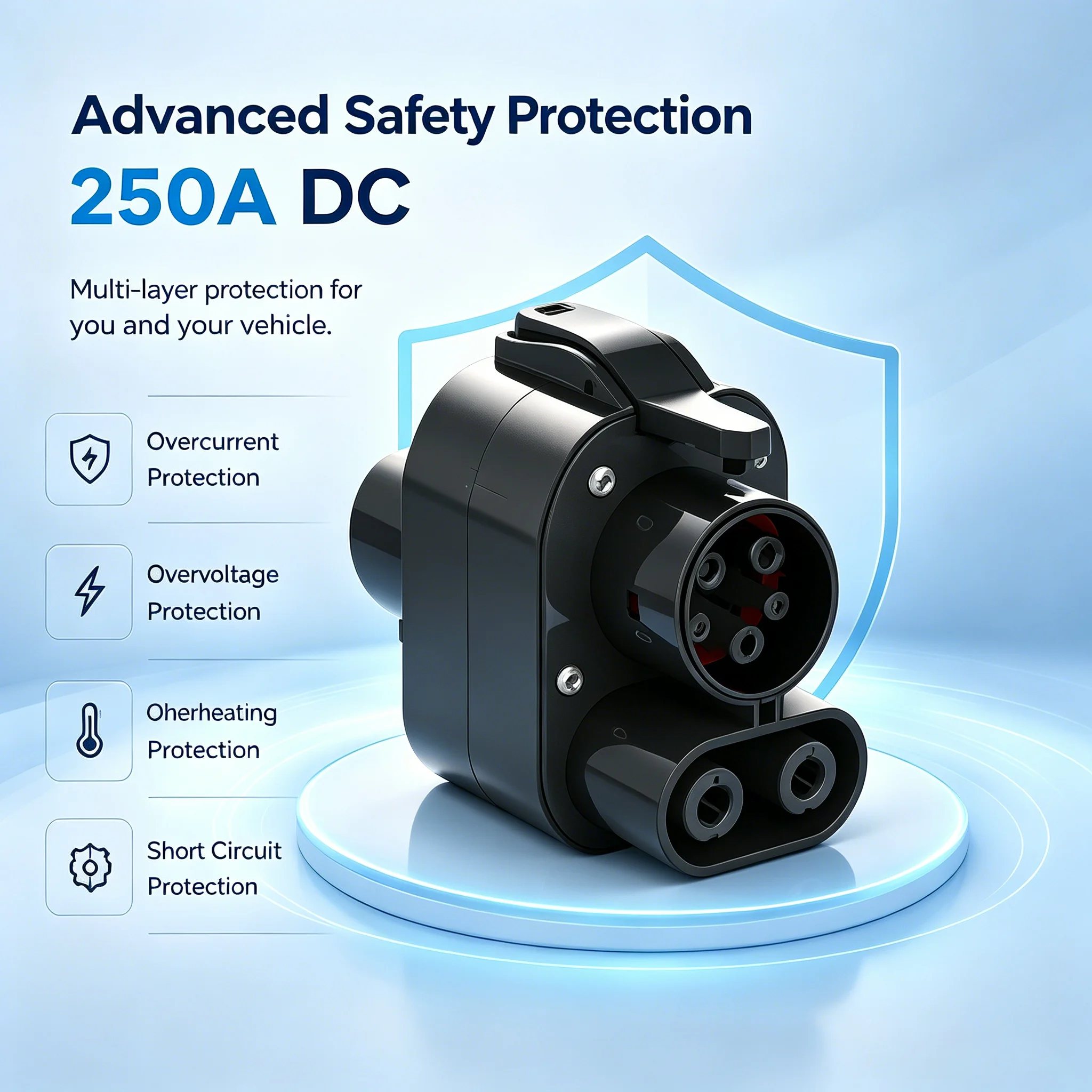 우펜 NACS-CCS1 어댑터 테슬라-CCS1 고속 충전 어댑터 250A 250KW EV 충전기 컨버터 (포드, GM, 리비안 호환) 썸네일 5