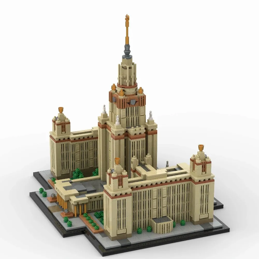  2947 قطعة مجموعة مباني منزل الجامعة الوطنية موسكو مدينة العمارة وحدات بنة التجمع أطقم منمذجة ، هدية الكبار #5