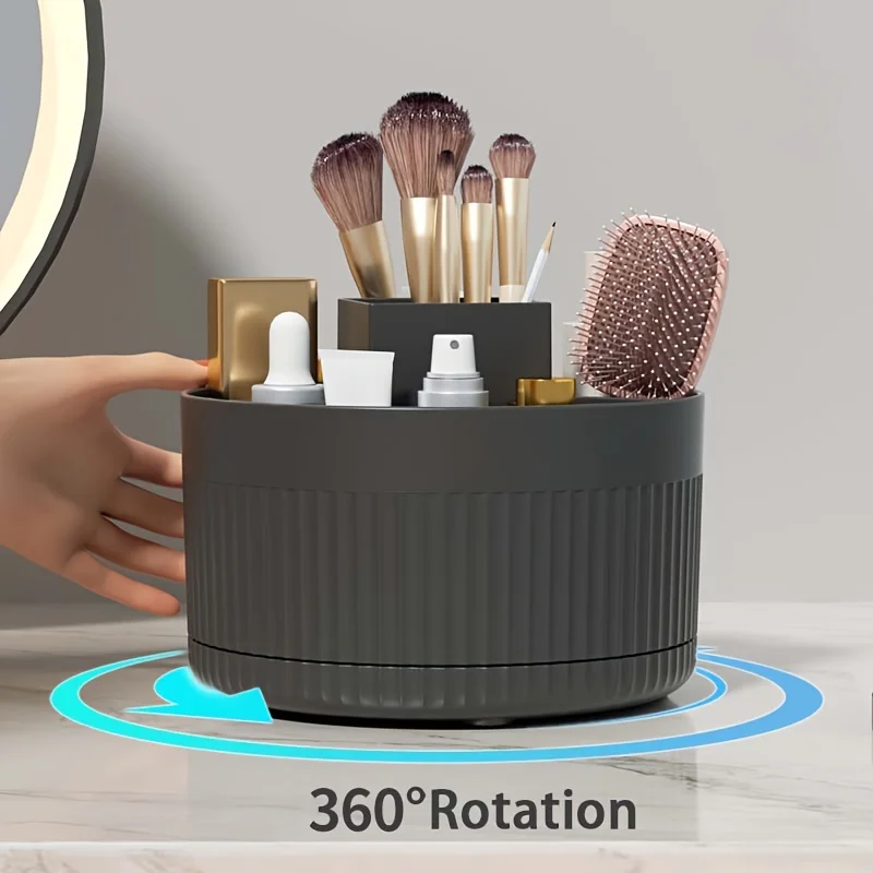 360-Grad-Drehbarer Make-up-Organizer, Langlebiger ABS-Kosmetik-Aufbewahrungshalter für Schlafzimmer, Kommode, Badezimmer, Erhältlich in Weiß & Grün – Detail 3