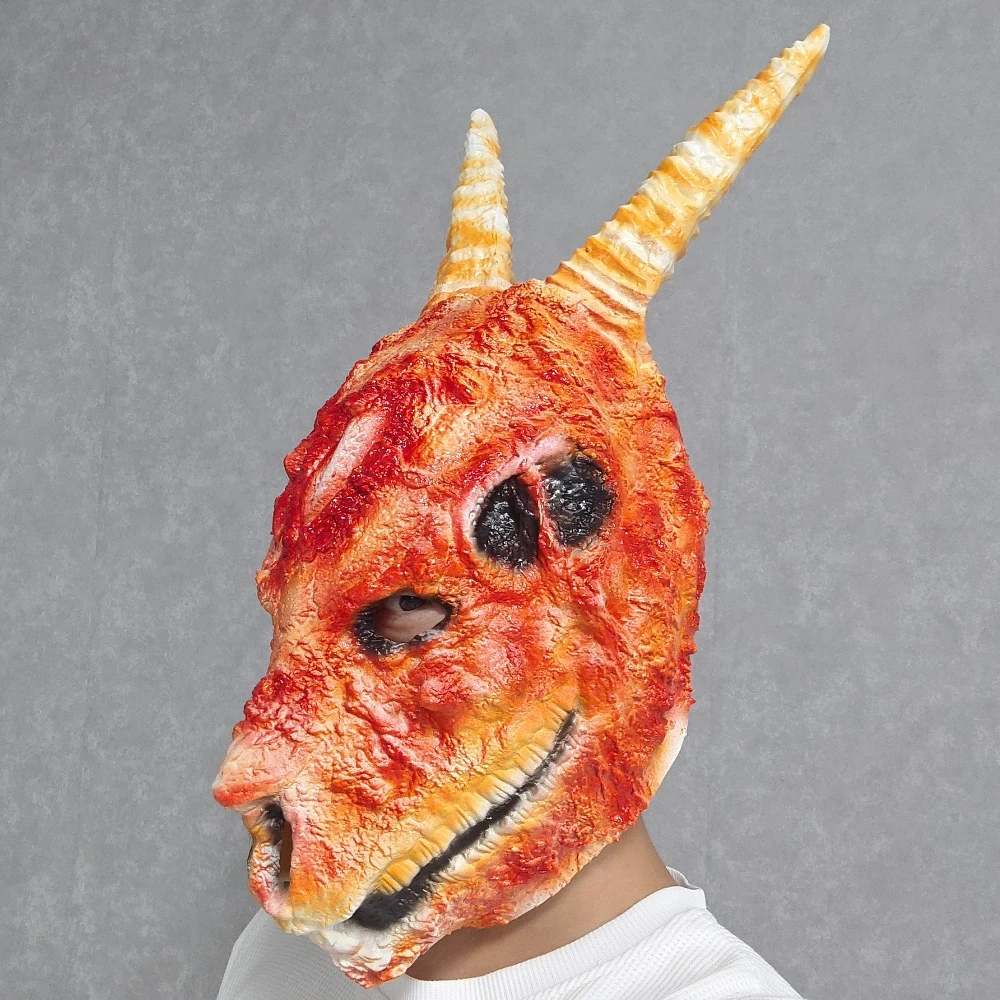 

Кровавая голова козла, маска черепа, Хэллоуин, косплей, костюм демона, головной убор, дом призраков, реалистичная маска дьявола, декор для вечеринки ужасов, реквизит