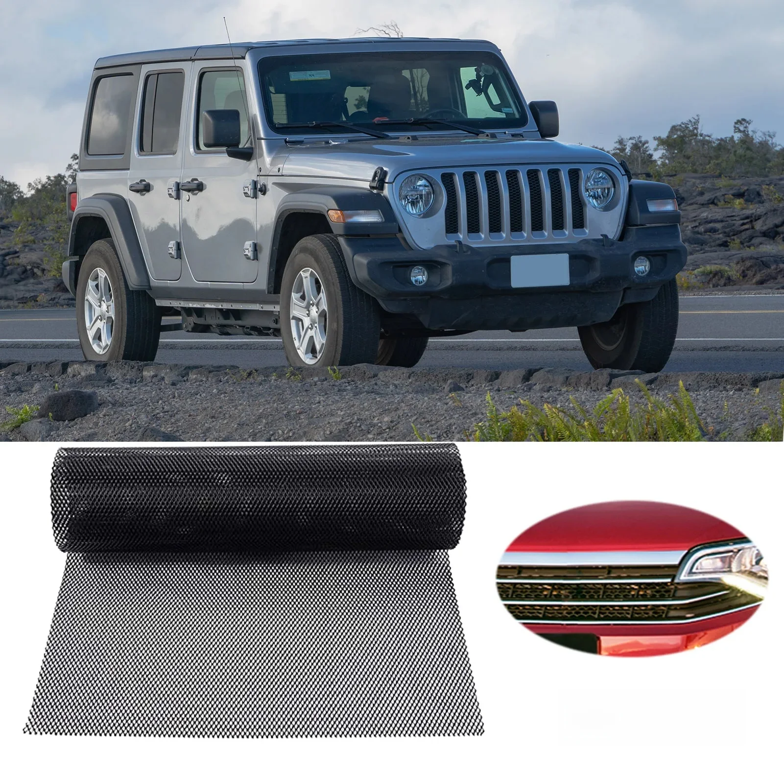 Grille de réglage de voiture, Grille de course automobile, Grille de maille évent universel en aluminium, insertion de filet de protection de la carrosserie du véhicule