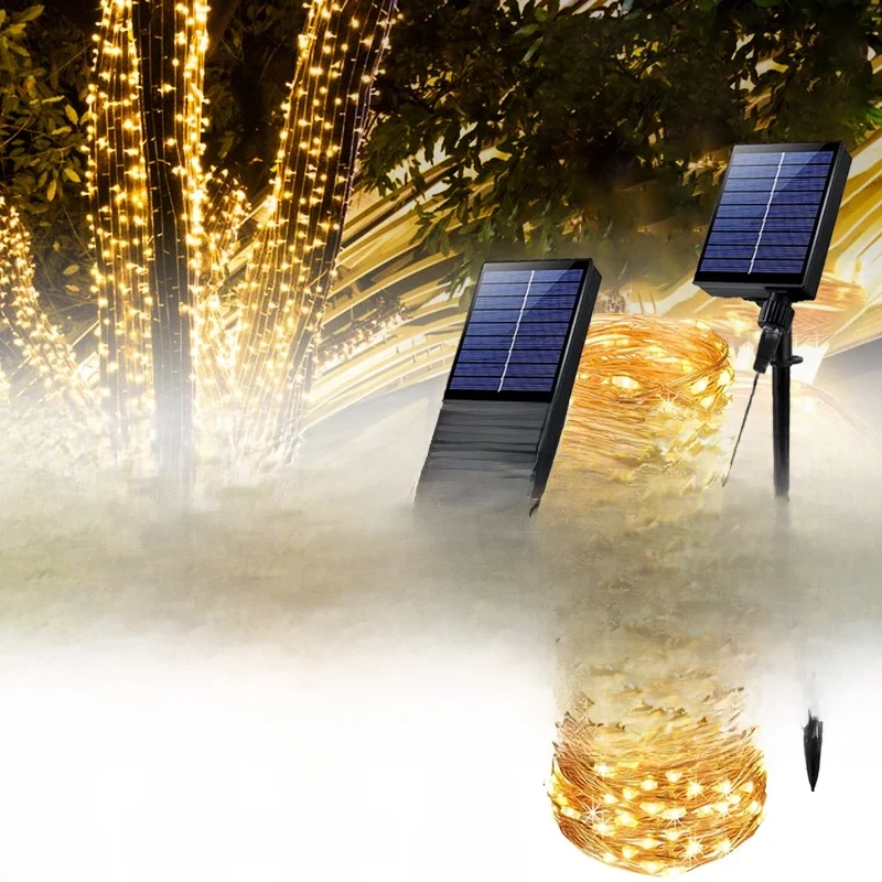 LED Solar String Lights Outdoor Fairy Light Waterproof Festoon Lamp Christmas Decor  for Garden Tree Party 7/12/22/32/52/102M