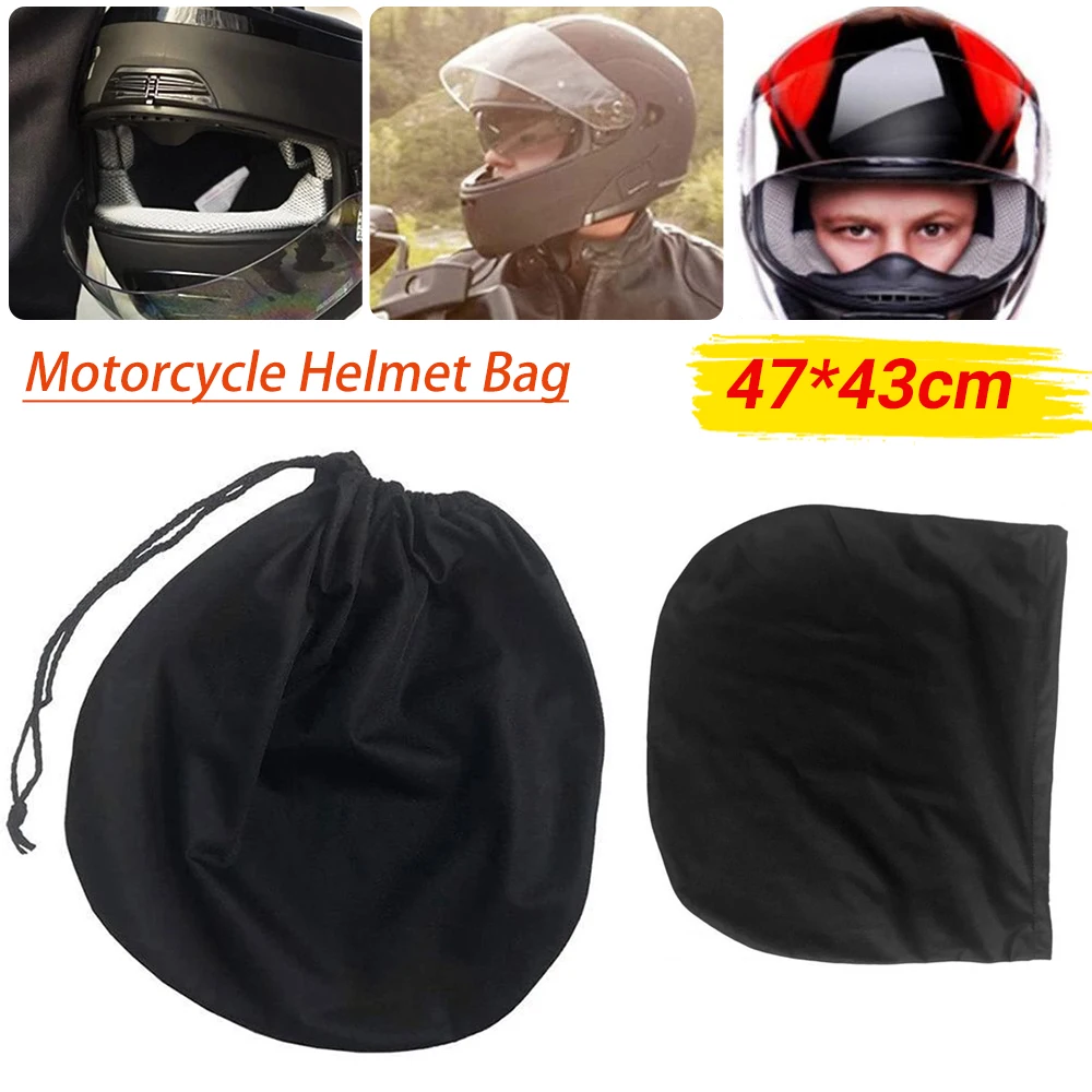 3X Motorcycle Helmet Universal Protective Drawstring Helmet Bag Black Dust Proof