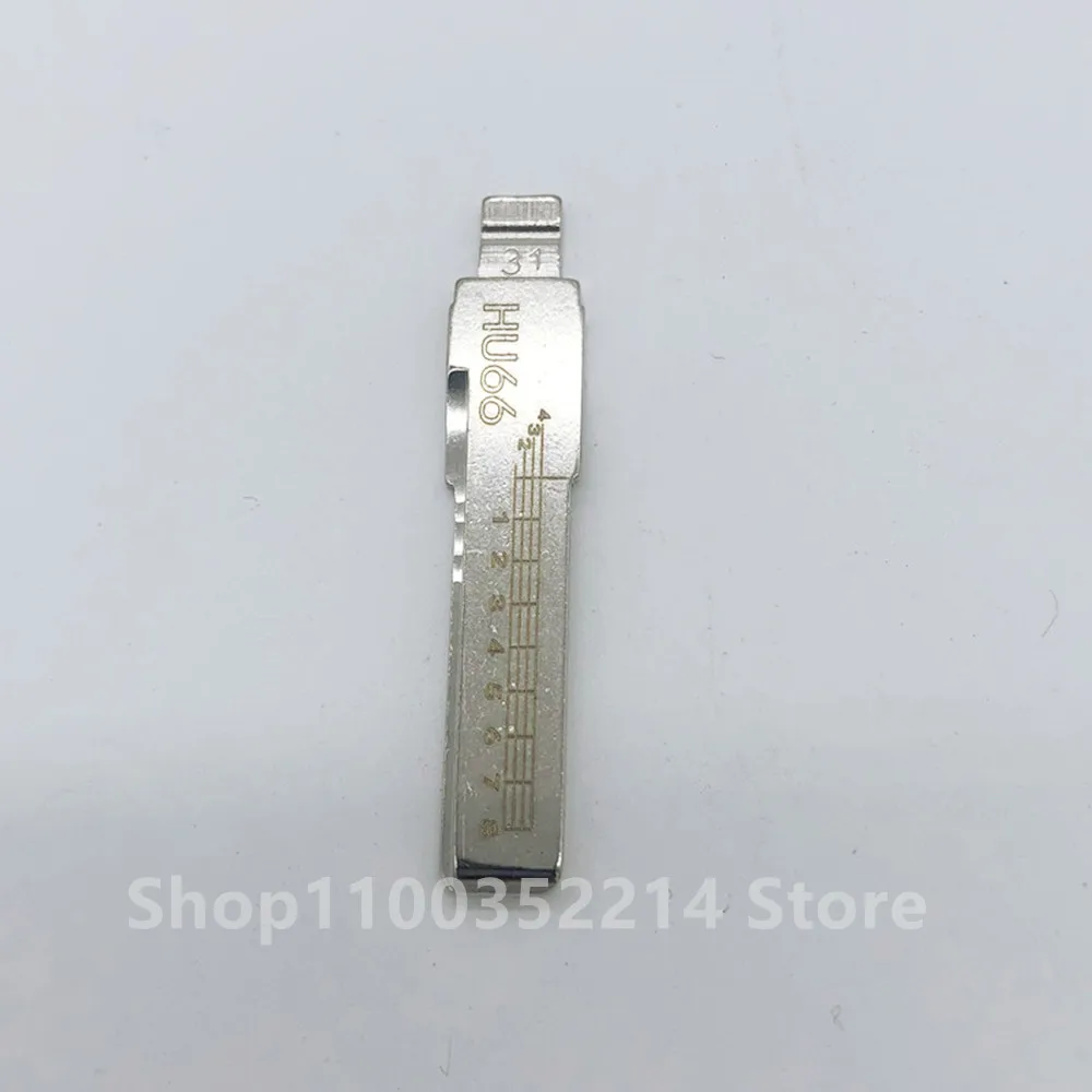 10pcs Engraved Line Key Blade HU66 Scale Shearing Teeth Cutting Key Blank 2 IN 1 Lishi HU66 #31 For Audi  Skoda Bently