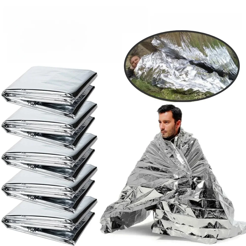 Couverture thermique Gigantesque Space, fournitures d'urgence, feuille Mylar, feuille d'argent, parfaite pour la randonnée, marathons, 130x210cm