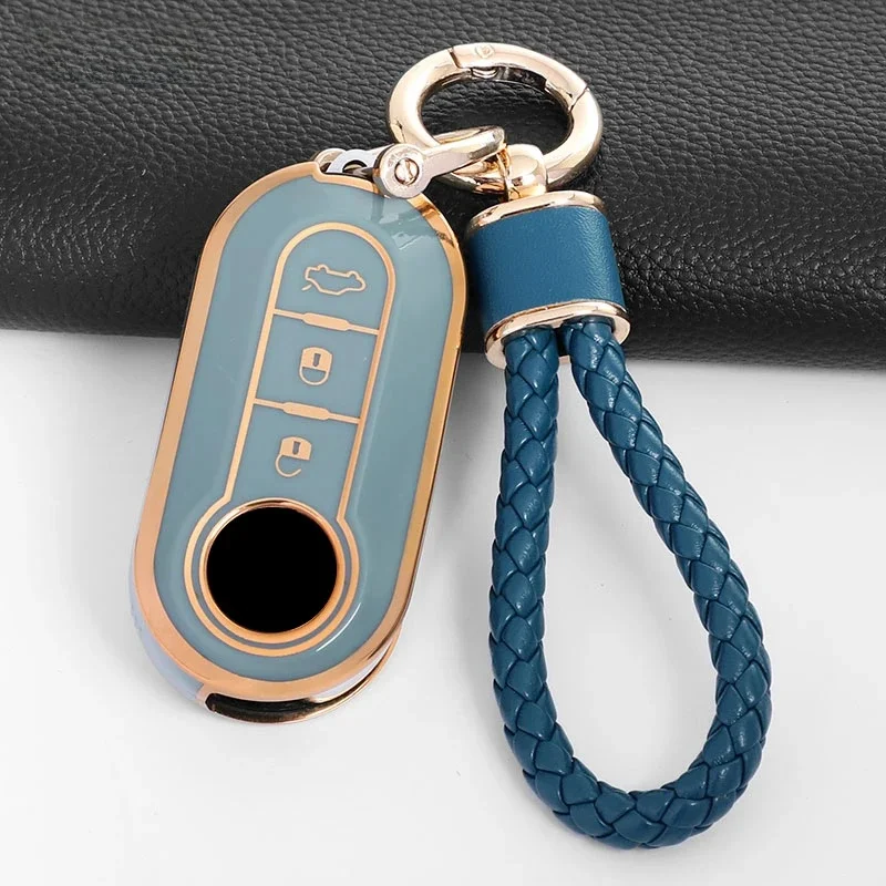 Housse de clé de voiture pour FIAT 500 Ducato Punto Panda Lancia Musa, accessoires pour citroën Jumper Peugeot Boxer