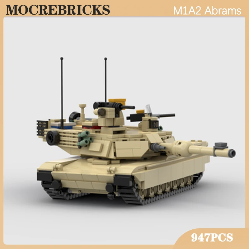 

Вторая мировая война Ирака Армия США M1A2 Абрамы Основный боевой танк MOC Строительный блок Военный боевой автомобиль Кирпичи Игрушки Подарки для детей