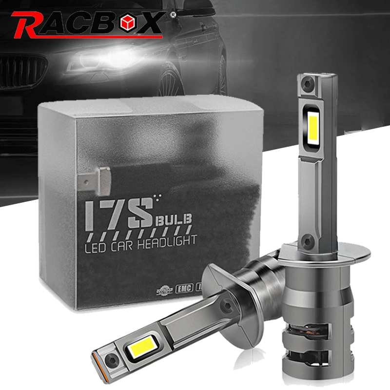 H1 LED Headlight Turbo Head Lamp Bulbs i7S H1 Mini Bulbs 10000LM 60W Brighter 6000K White Plug and Play Car Headlamp Fog Lamp