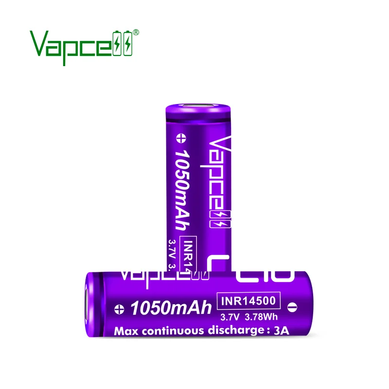 1-12pcs Original Vapcell L10 INR14500 1050mAh 3A 3.7V Battery Rechargable Lithium 14500 Battery For Flashlight VS Vapcell H10