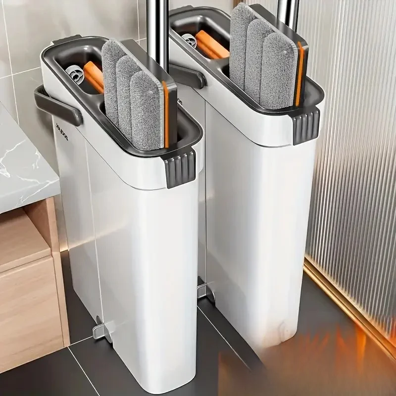 JOYBOS 40cm SpinHand Vloerwisser met Emmer 360° Compleet Reinigingssysteem Natte en Droge Scheiding Wasbare Vloeren Huishoudmoppen - afbeelding 2