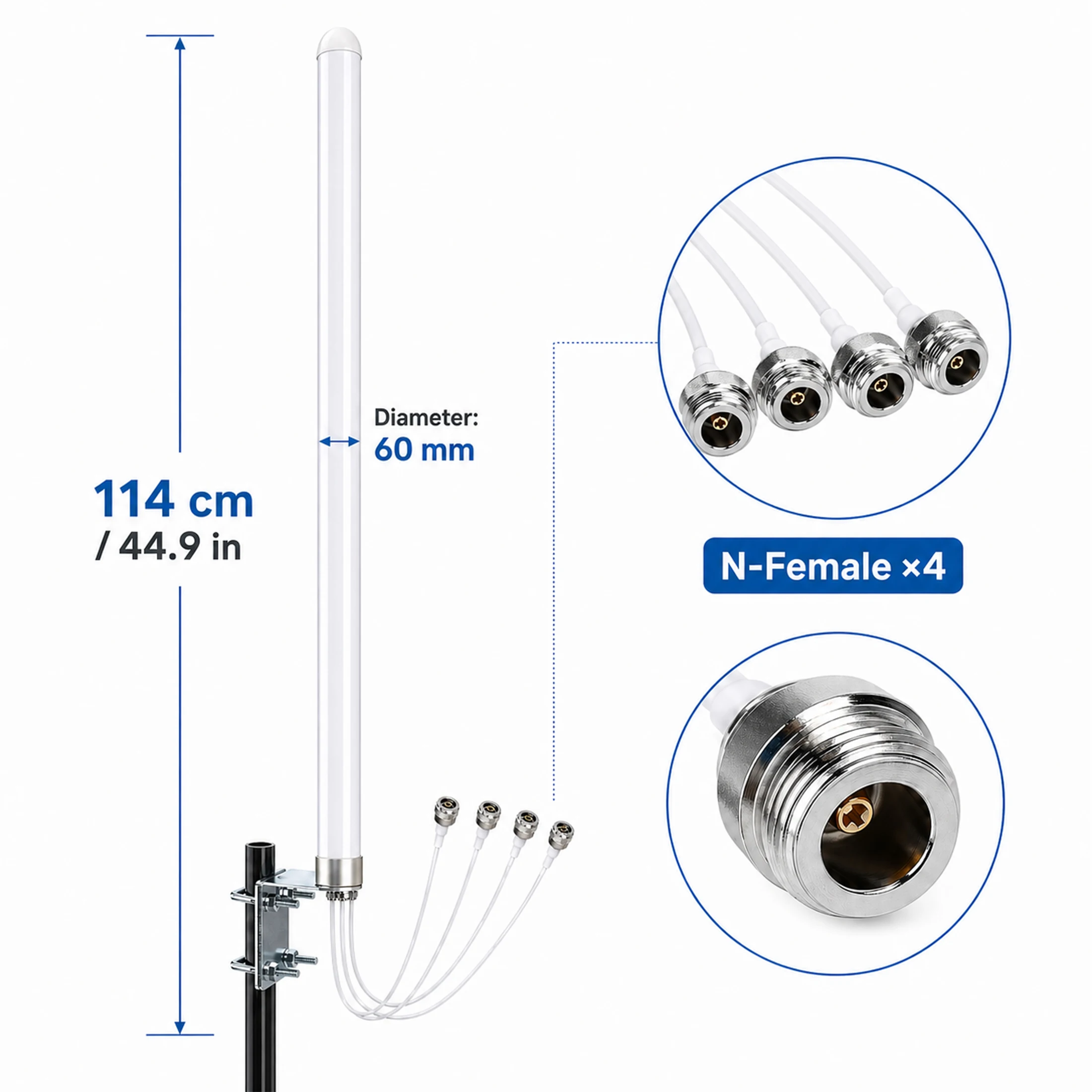 Omni Directional MIMO 4x4 Antenna 5G WiFi Outdoor 4G LTE Antennas for T-Mobile N71 Cellular Hotspots Router Gateways,600-6000MHz