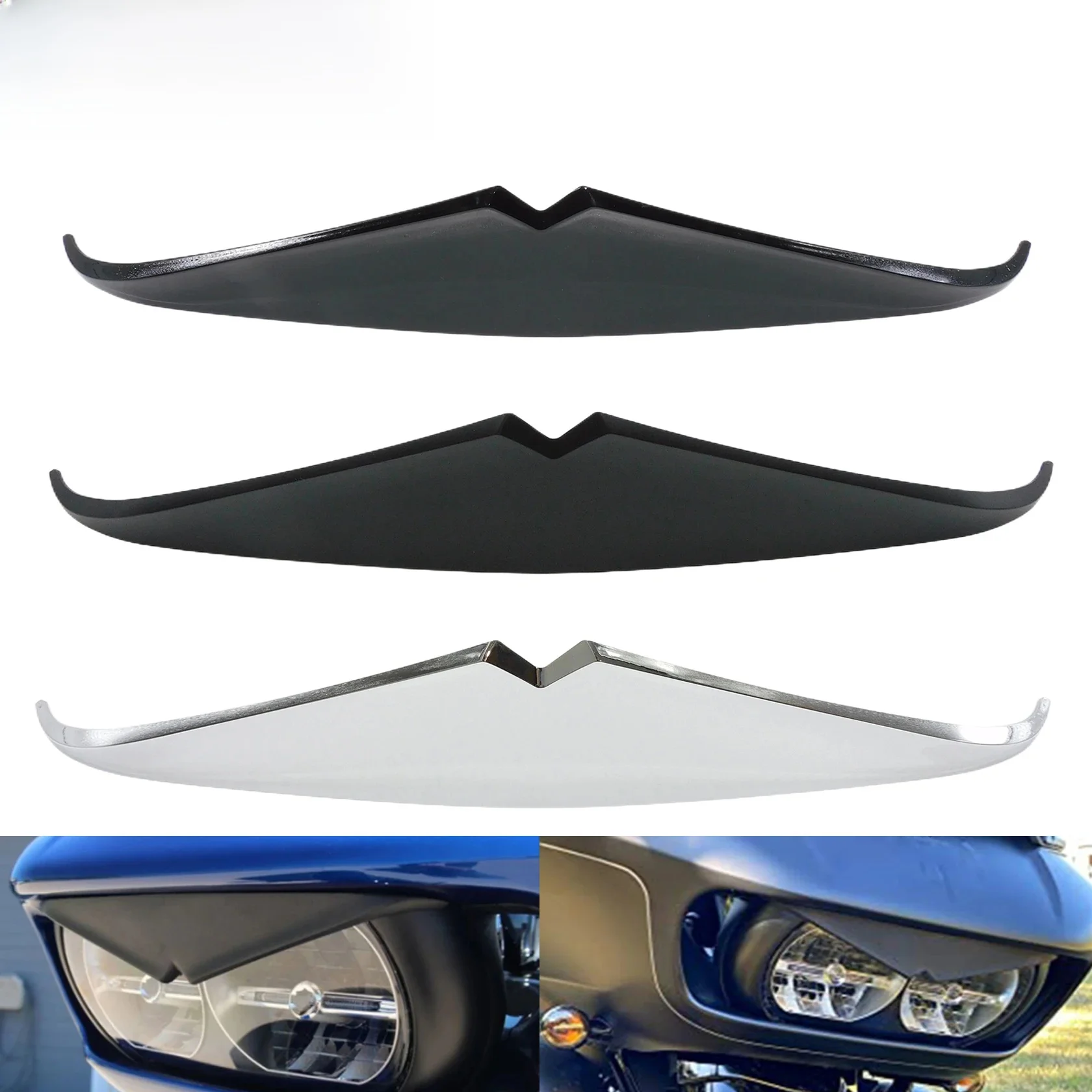 Reflektor motocyklowy tapicerka brwi powieki dekoracja naklejki górna końcówka osłona daszek akcent dla Harley Touring Road Glide 2015-Up — zdjęcie 2