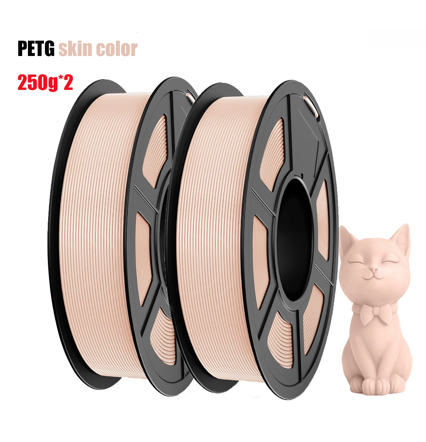 

Филамент PETG для 3D-принтера, 1.75 мм, 500 г, высокая точность, прочность, плотность намотки, точность размеров +/- 0.03 мм, цвет телесной кожи