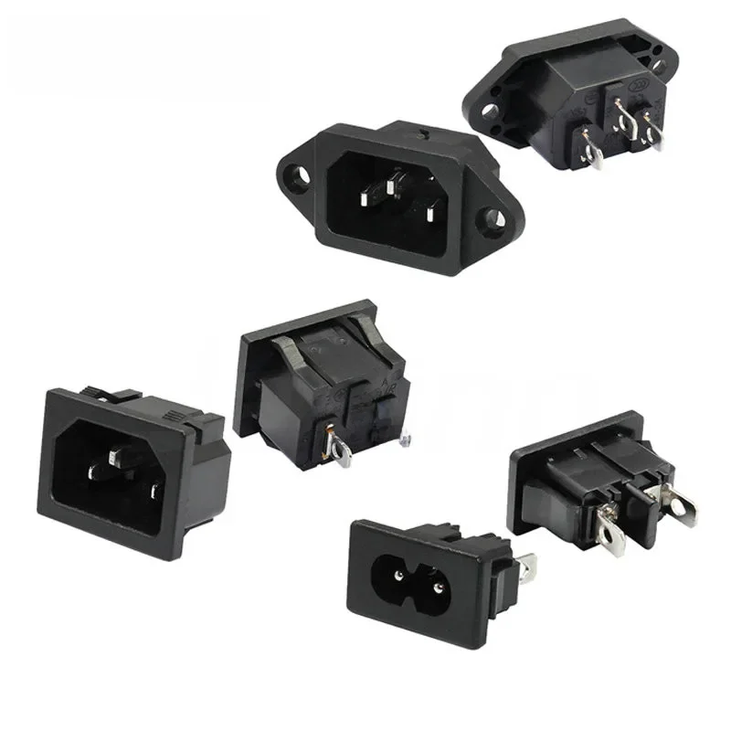 Connecteur de prise d'entrée prise de courant ca 250V lampe rouge interrupteur à bascule 10A fusible femelle connecteur d'alimentation rechargeable prise