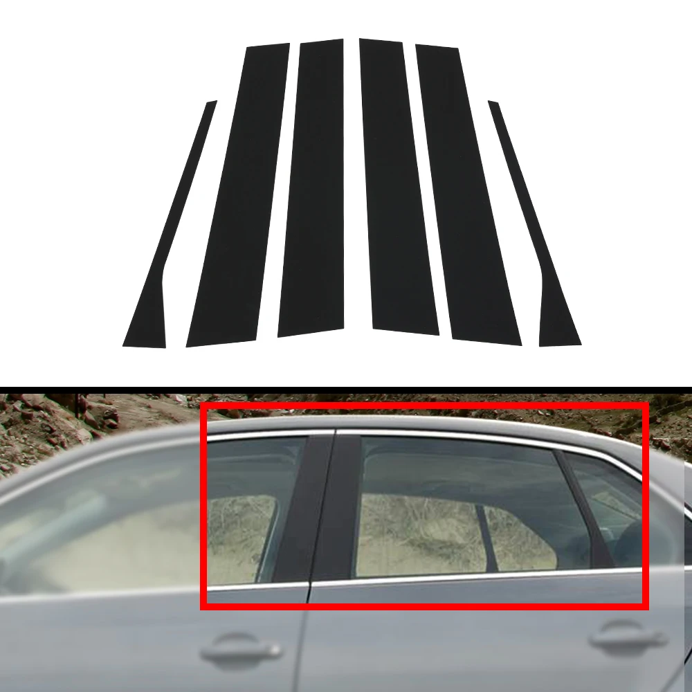 

Crossdesign 6Pcs Car Door Trim Pillar Posts Fit for 2006 2007 2008 2009 2010 Vw Jetta Mk5 Sedan Glossy Black Left Right Side