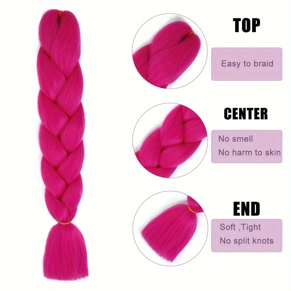 Yaki JUMBO Braiding Hair 24in PURE สีสําหรับแอฟริกันโครเชต์ Braids ผมสังเคราะห์ braiding Hair Extensions