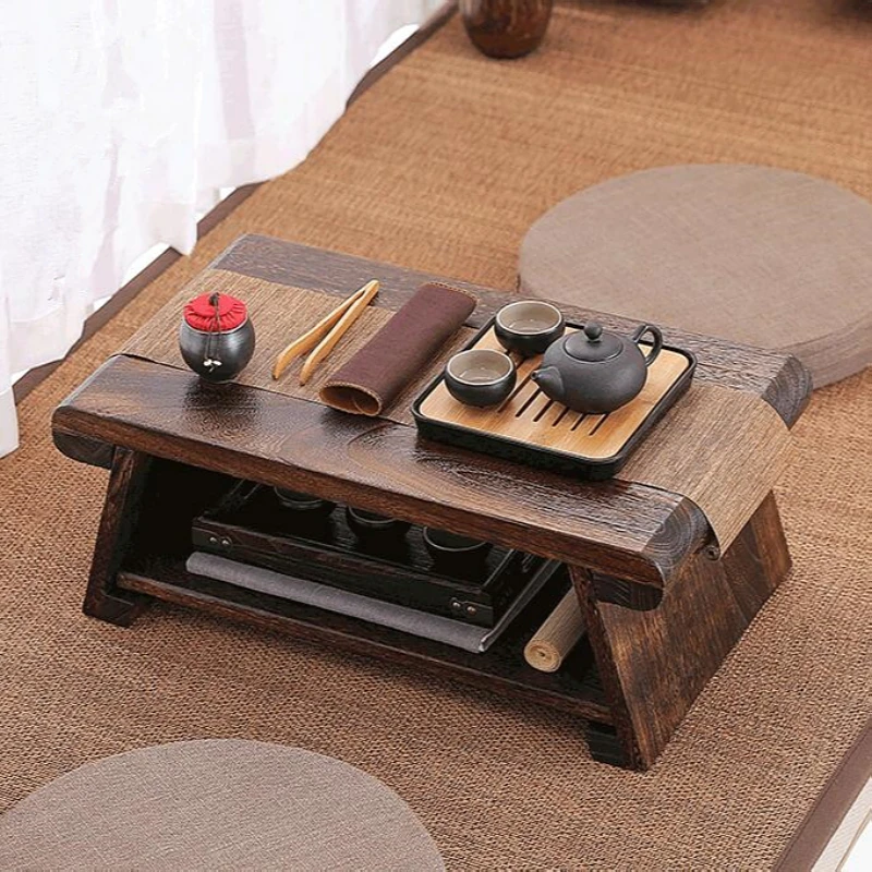 Multi Folding Wooden Japanese Tea Table For Living Room Furniture Low Modern Minimalist Compact Tatami Coffee Folding Table Wood