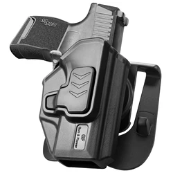 Gun&Flower Sig P365 Pistol PA66 Polymer Holster Tactical OWB Index Release Plastic Pouch with Paddle