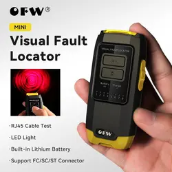 OFW-Mini Localizador Visual de fallos, probador de Cable de fibra óptica, conector FC/SC/ST, prueba de Cable RJ45, láser rojo óptico VFL