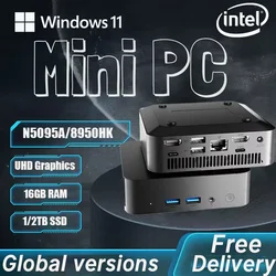 NEW Mini PC Intel Core i9 8950HK N5095A Gaming Mini PC Windows 11 Pro 16GB DDR4 1TB 2TB M.2 SSD WiFi 6 BT5.2 Desktop Computer PC