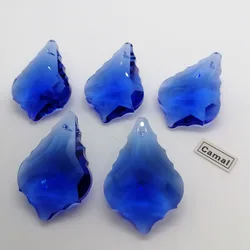 Camal 5PCS 38mm Blue K9 Maple Leaf Crystal Glass Prisms Pendant Drop SunCatcher Lamp Lighting Chandelier Part Hanging Decor