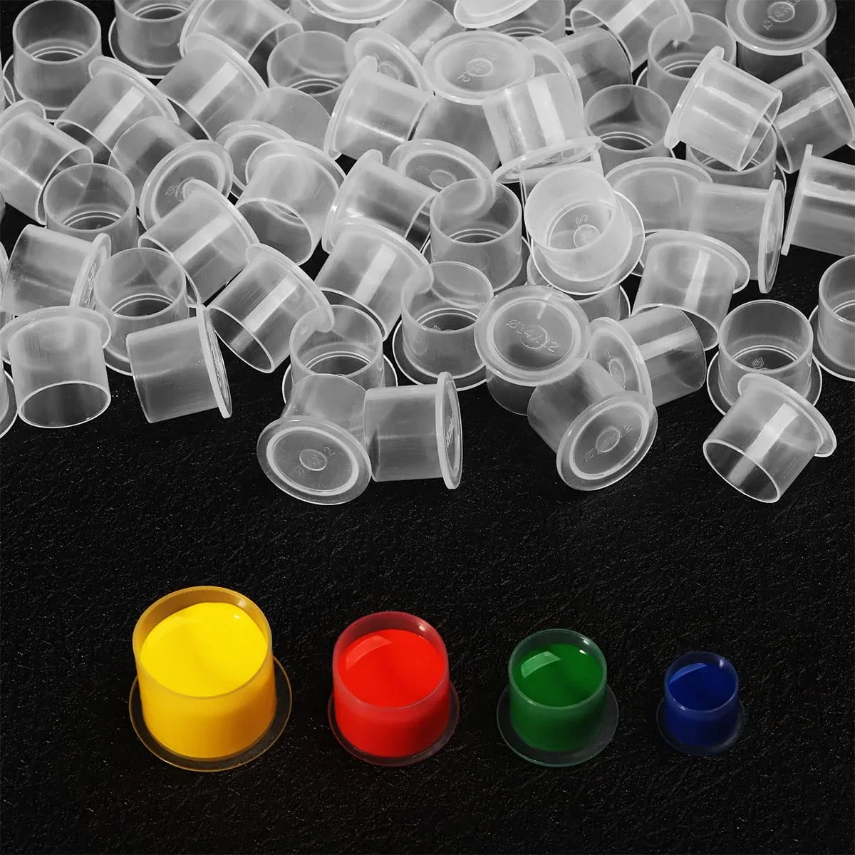 DMTATTOO 500/1000 sztuk tatuaż plastikowy tusz do tatuażu kubek Cap Pigment przezroczysty uchwyt pojemnik z dnem do końcówki igły uchwyt dostawa — zdjęcie 2