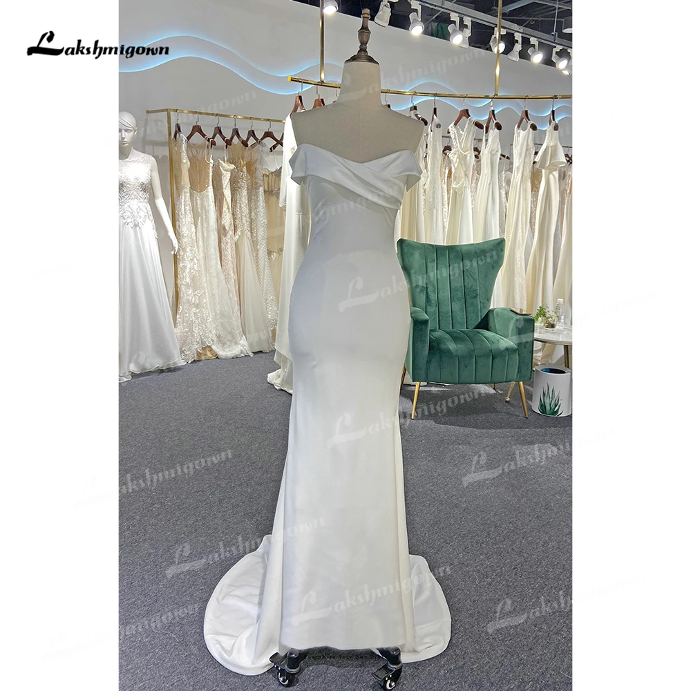 Robe de Mariée Sirène en Satin, Simple et Sexy, Col en V, Courte, Plissée, Queue Parfaite, pour Femme, Patients Boho, Quelle que soit la Tenue Éducative