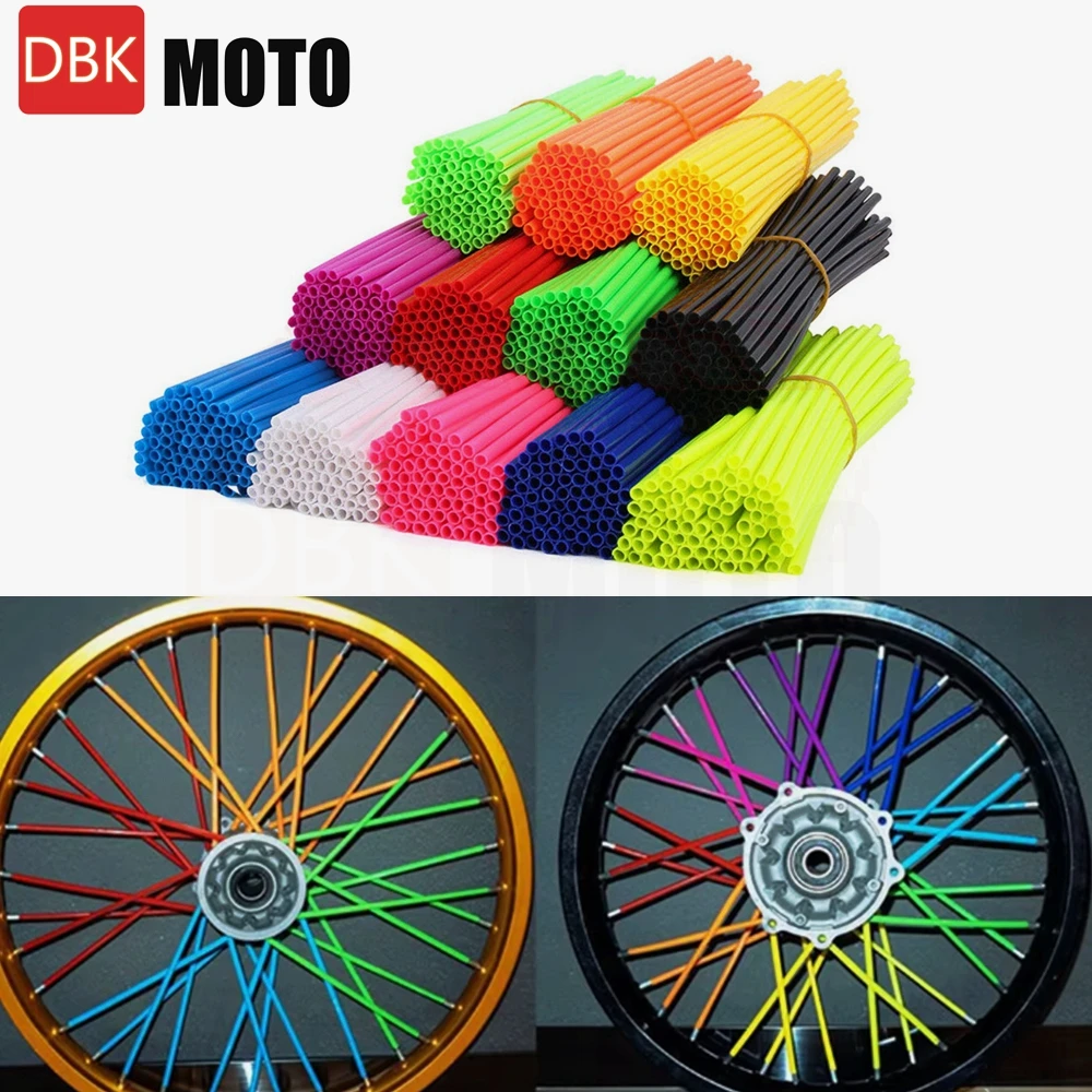 

Spoke Skins Spoke Covers Trim Wrap Cover Decoration Protector Pipe for Motocross Bicycle Bike 12 Colors 24CM