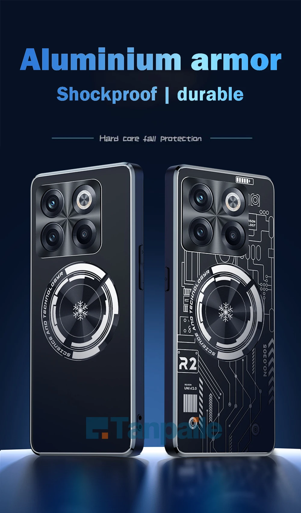 Tanpaile Magnetic Cooling Phone Case For Oneplus ACE Pro 10T 10 Pro 10Pro Shockproof Copper Heat Dissipation Metal Back Cover