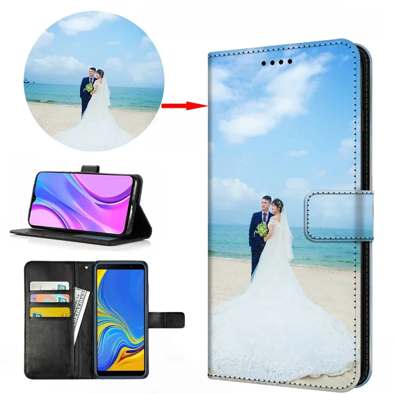 Spersonalizowane etui ze zdjęciem do Galaxy S26 Ultra S25 S24FE S9 S10 Plus S20FE S21 S22Ultra Note20 A17 A36 A56 A57 Skórzane etui z klapką i funkcją portfela — zdjęcie produktu 7