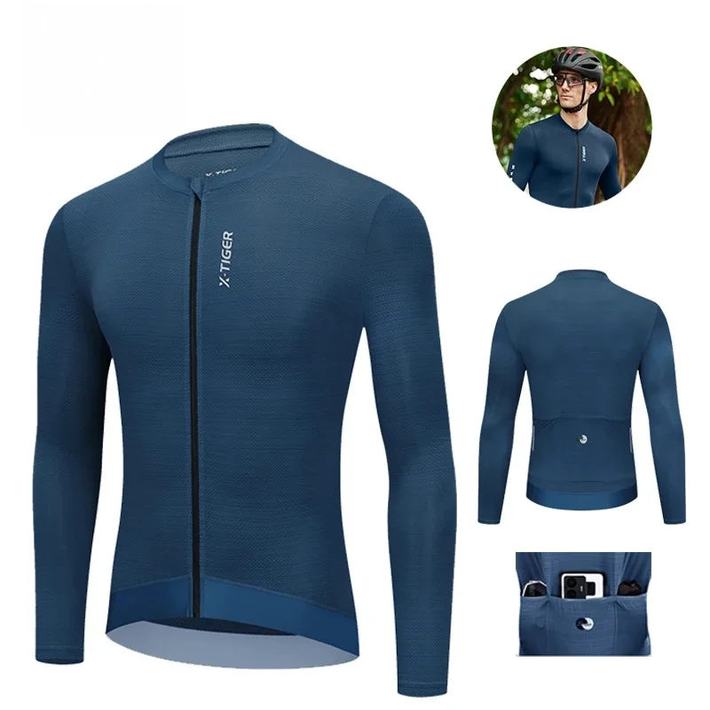 AliExpress X-TIGER Men's Cycling Jersey Autumn Three Pocket Reflective Cycling Jacket Sport Mountain Bike Shirt Ciclismo Long Sleeve