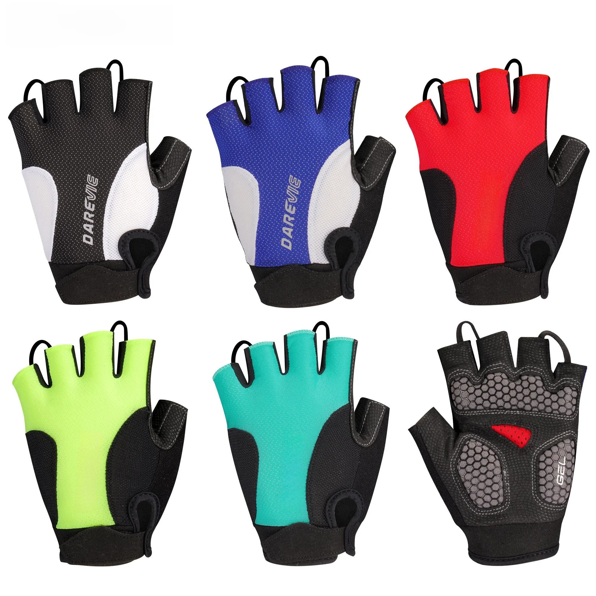 AliExpress DAREVIE Cycling Gloves GEL Foam 60kg/m³ Shockproof Cycling Gloves Half Finger For Men Women Bionic