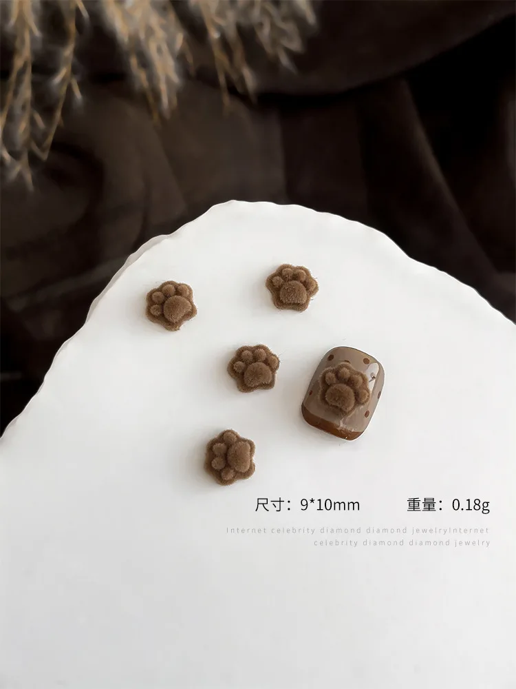 20 قطعة القوس المخملي لطيف القط مخلب مسمار السحر Kawaii الراتنج حجر الراين مسمار الفن لوازم الديكور أجزاء DIY بها بنفسك أدوات مانيكير الشتاء #6