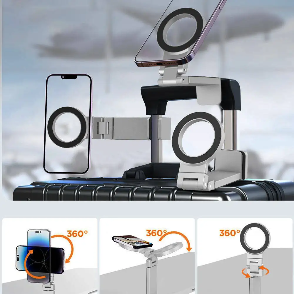 

FANGTUOSI 2025 Universal Magnetic moble Phone Holder Travel Essentials Flexible Rotation Hands-Free Airplane smartphone Mount
