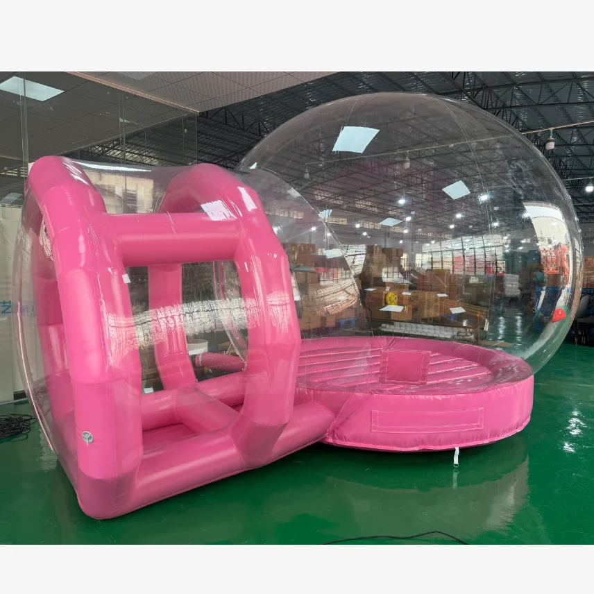Opblaasbare bubbeltent voor kinderen, transparante PVC-koepel met dubbele haardroger, geschikt voor verjaardagsfeestjes en shows