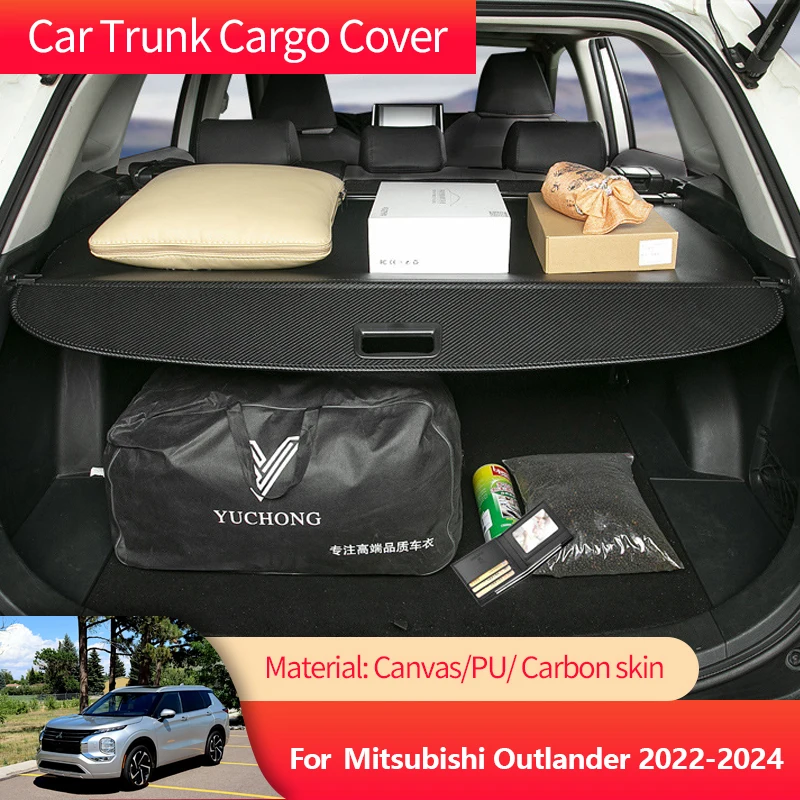 

Car Trunk Cargo Cover Luggage Storage Rear Boot Tray Security Shielding Shade Accessories for Mitsubishi Outlander MK3 2022 2023