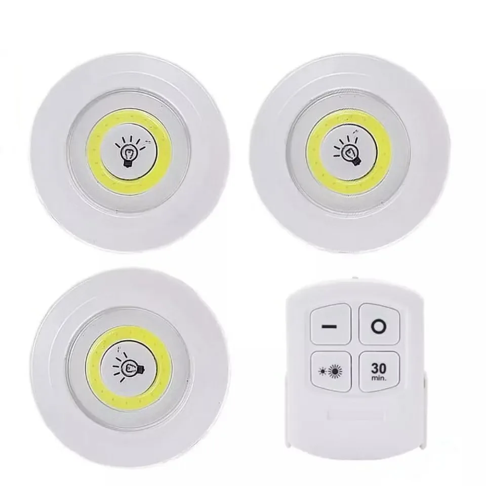 Kit 3 Lamp Wireless Led Spot Remote Control Luminaire