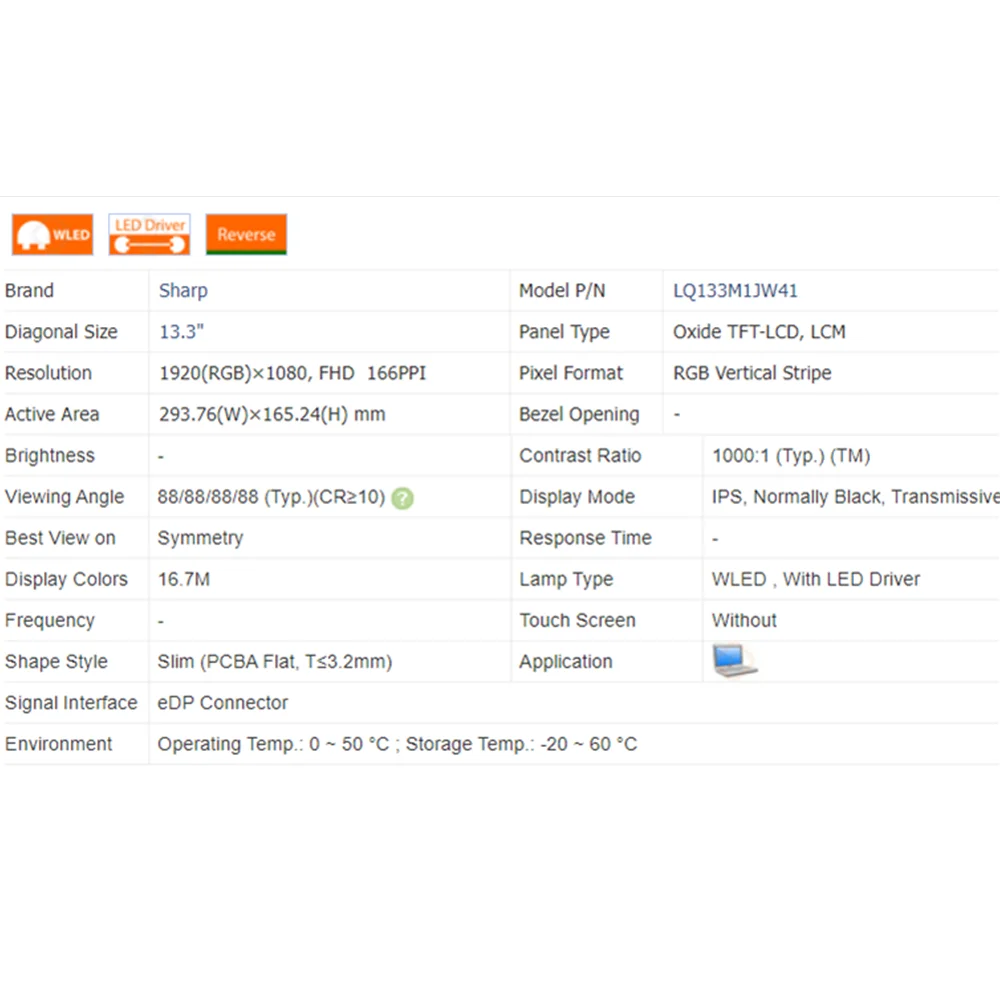 Imagem -05 - Painel Lcd do Portátil para Toshiba Painel da Matriz da Exposição do Ips Fhd 1920x1080 133 Lq133m1jw41 Lq133mijw28 Lq133m1jw35 G83hs 30 Pinos o