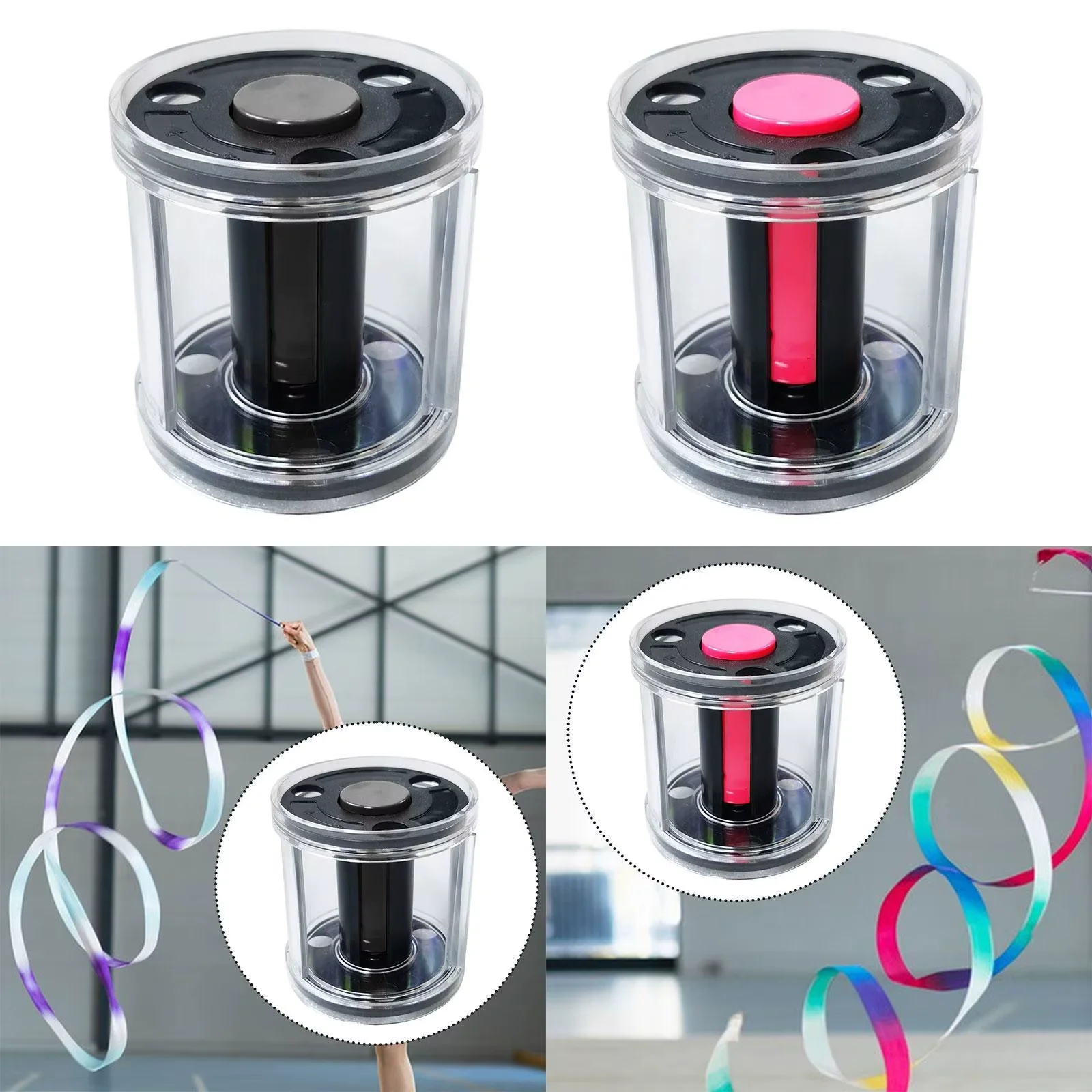 

Dance Ribbon Storage Case Gymnastics Band Winder Ribbon Roll Holder Clear Winder Storage Box for Game Performance Competition
